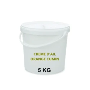 Crème d’Ail Orange Cumin Fraiche Seau de 5 Kg - Les Délices de l'Olivier