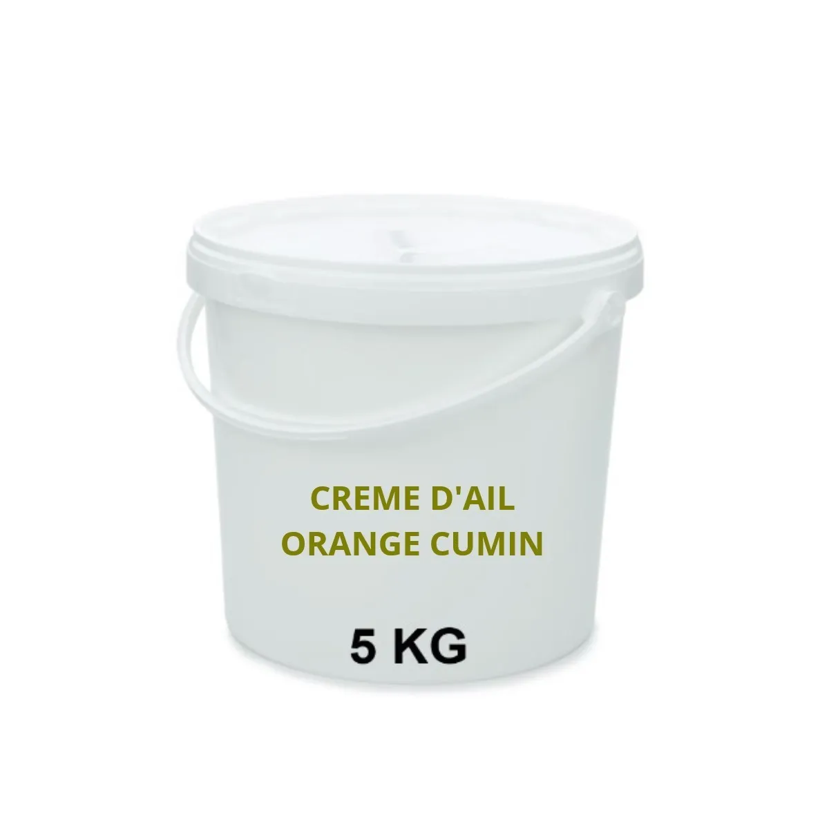 Crème d’Ail Orange Cumin Fraiche Seau de 5 Kg - Les Délices de l'Olivier