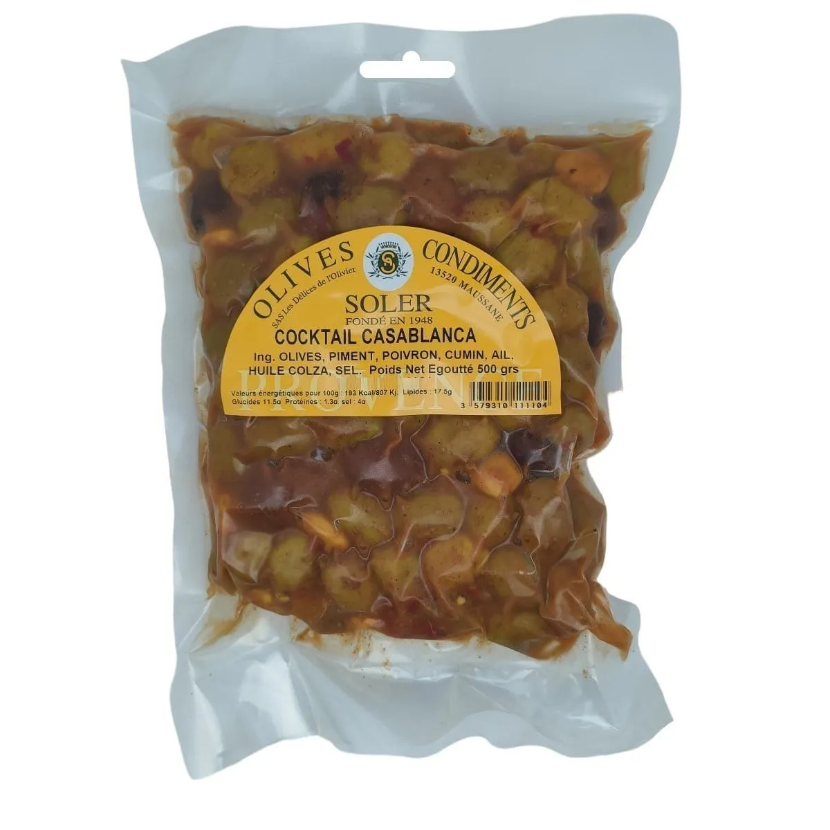 Olives Cocktail Casablanca en sachet sous vide 500g - Épicerie fine provençale