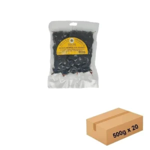 Olives Noires aux Herbes 20 x 500 g Sous Vide - Vente d'olives en gros – Les Délices de l'Olivier.