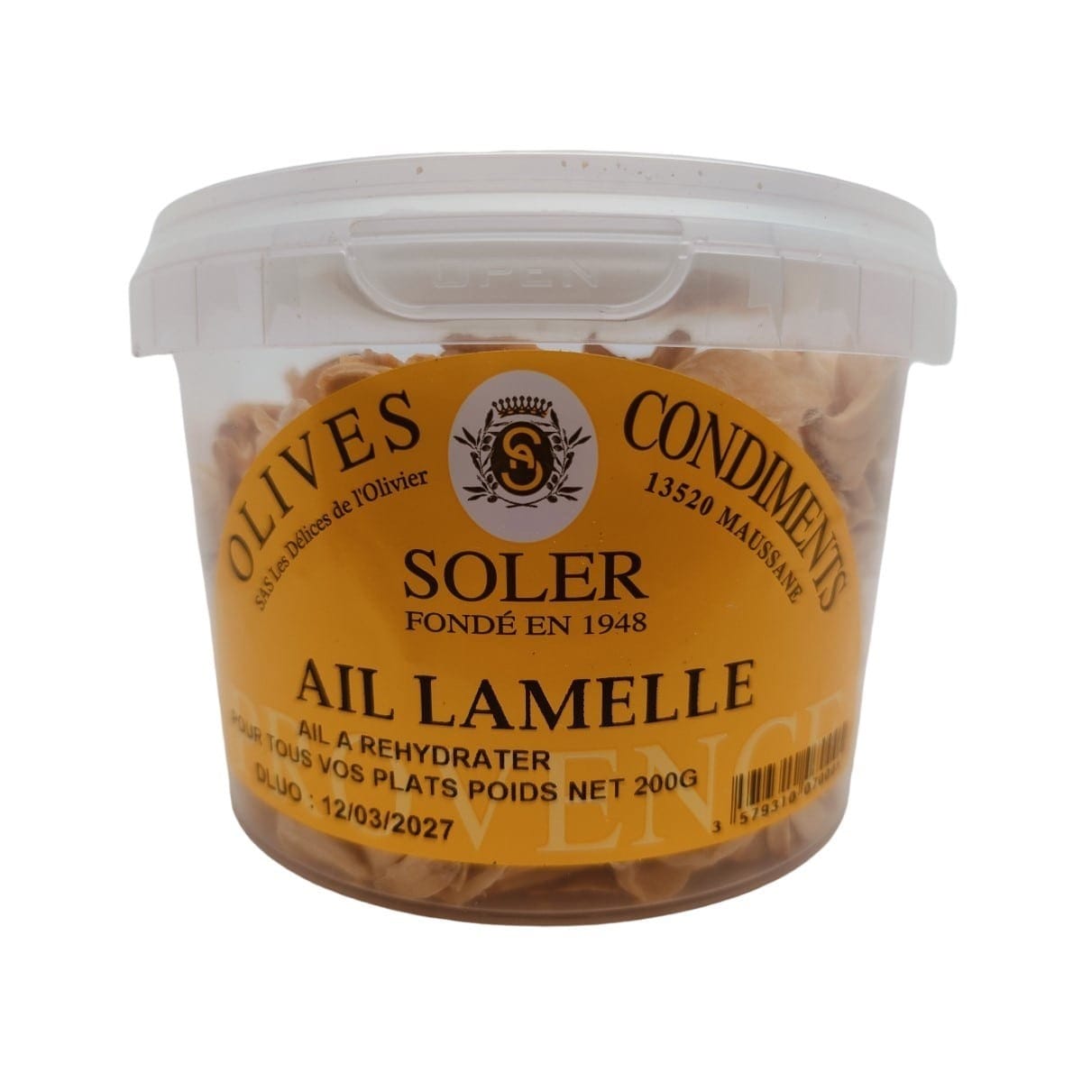 Ail lamelle en pot de 200 grammes