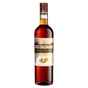 Castagnade 70 cl Eyguebelle, fabriquée à partir d'une infusion de châtaigne, d'alcool neutre et de sucre.
