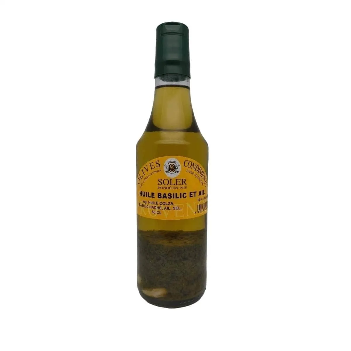 Huile Basilic et Ail en bouteille de 50 cl