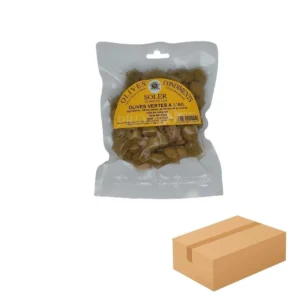Olives Vertes à l’Ail Sous Vide 20 x 250 g - Vente d'olives en gros – Les Délices de l'Olivier.