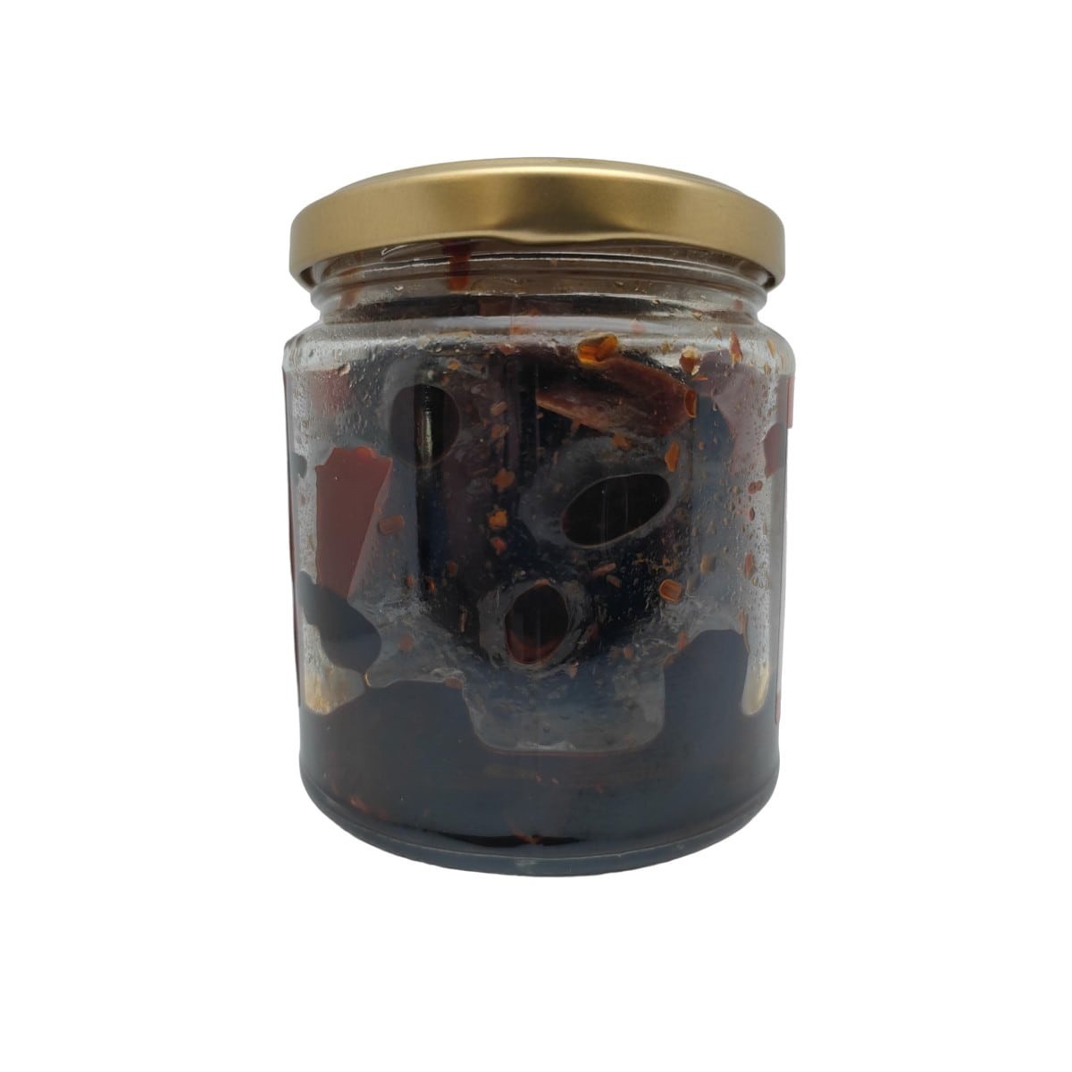 Olives noires pimentées en bocal de 200 g
