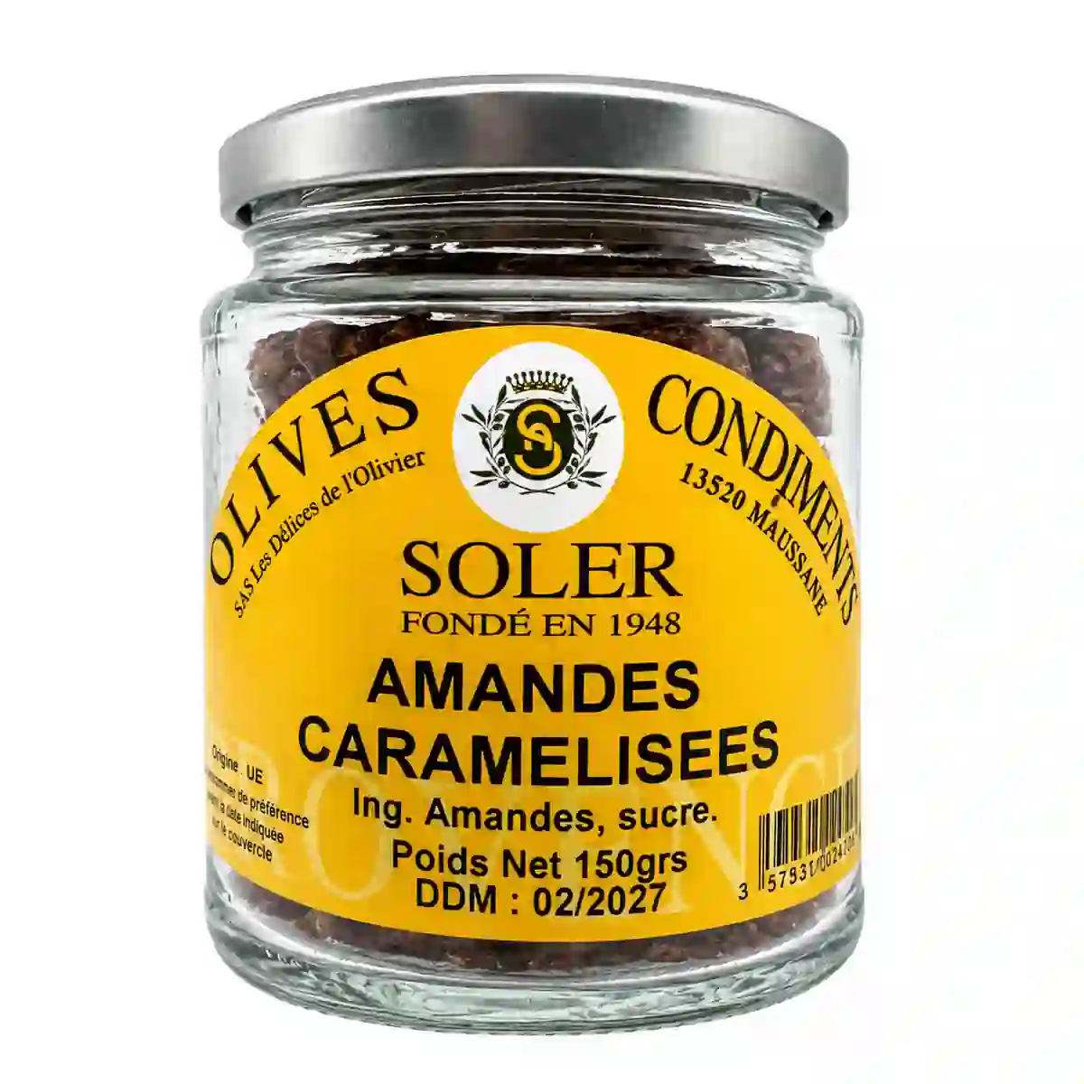 Amandes caramélisées en bocal