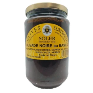 Olivade noire au basilic 700 g