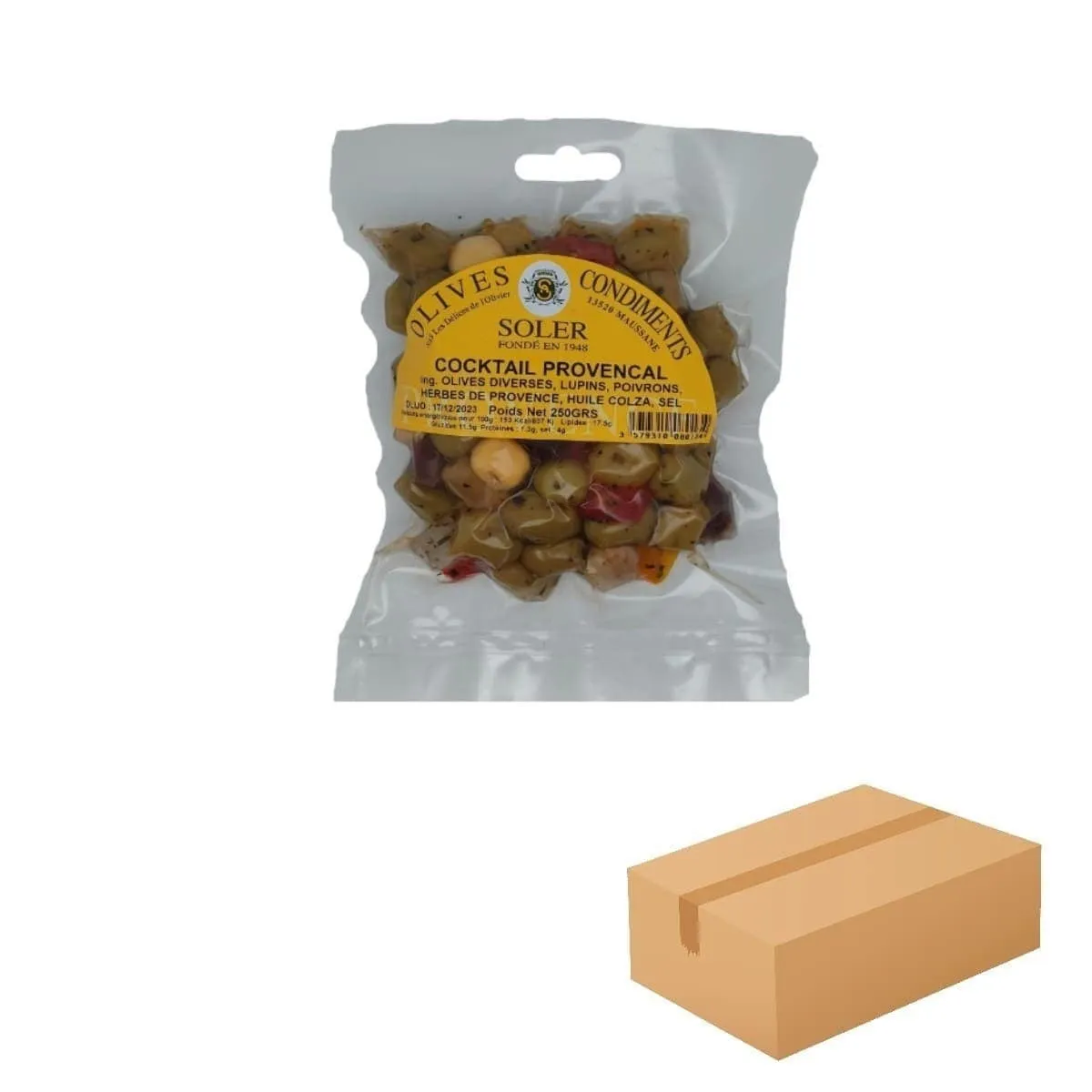 Olives Cocktail Provençal Sous Vide 20 x 250 g - Grossiste en olives en Provence