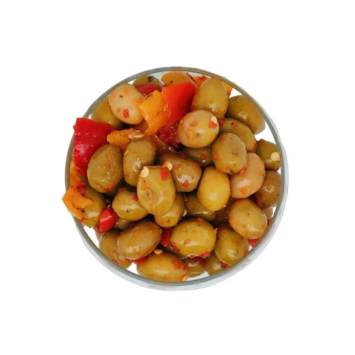 Olives Picholines Vertes Cassées Pimentées - Bocal 190 g