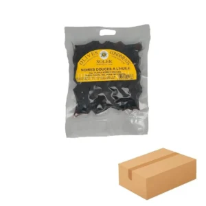 Olives Noires Douces à l’Huile 20 x 250 g Sous Vide - vente d'olives en gros pour professionnels.