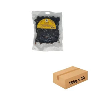 Olives Noires Douces à l’Huile 20 x 500 g Sous Vide - Les Délices de l'Olivier, grossiste en Provence.