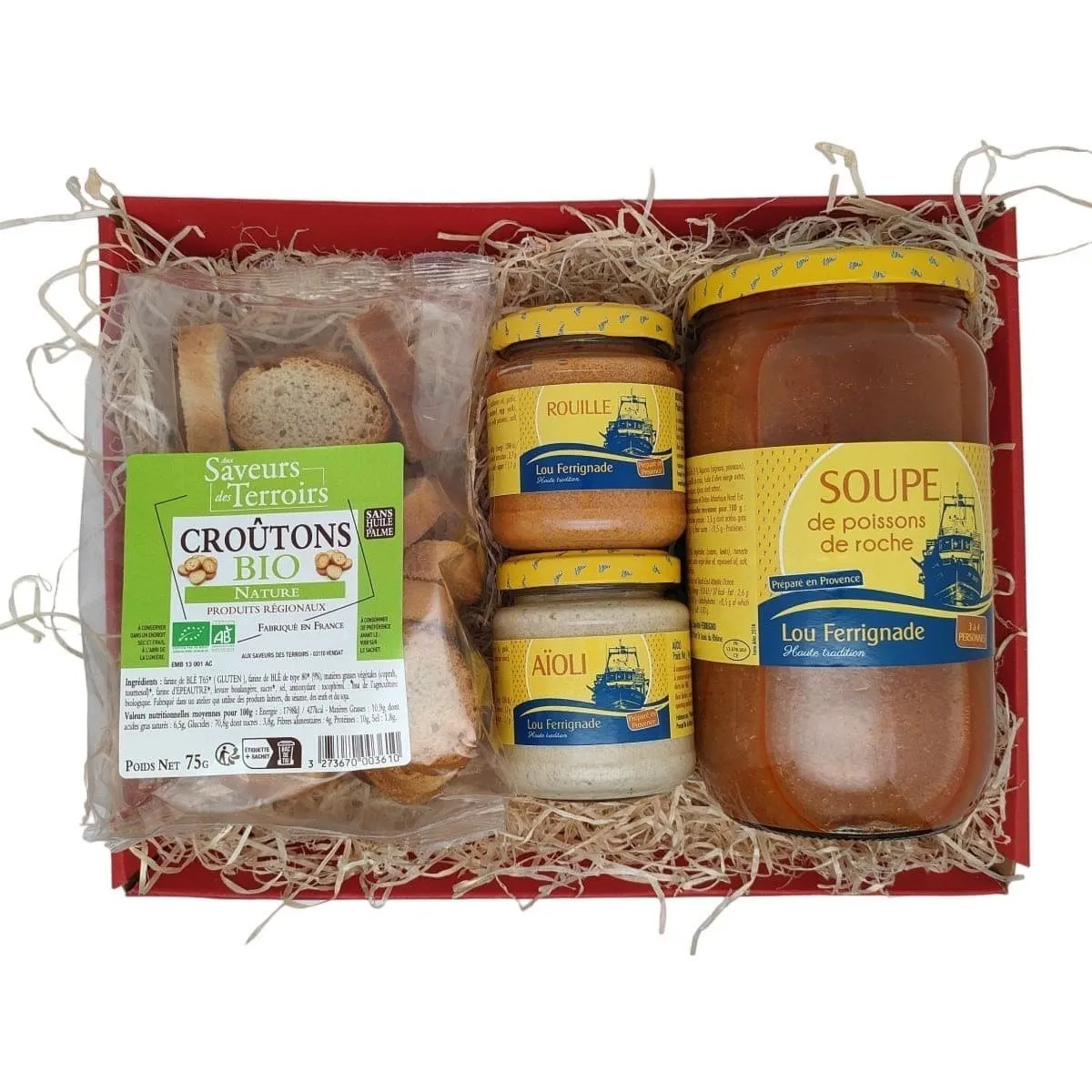 Panier de la Mer 4 Produits Ferrigno coffret cadeau Les Délices de l'Olivier