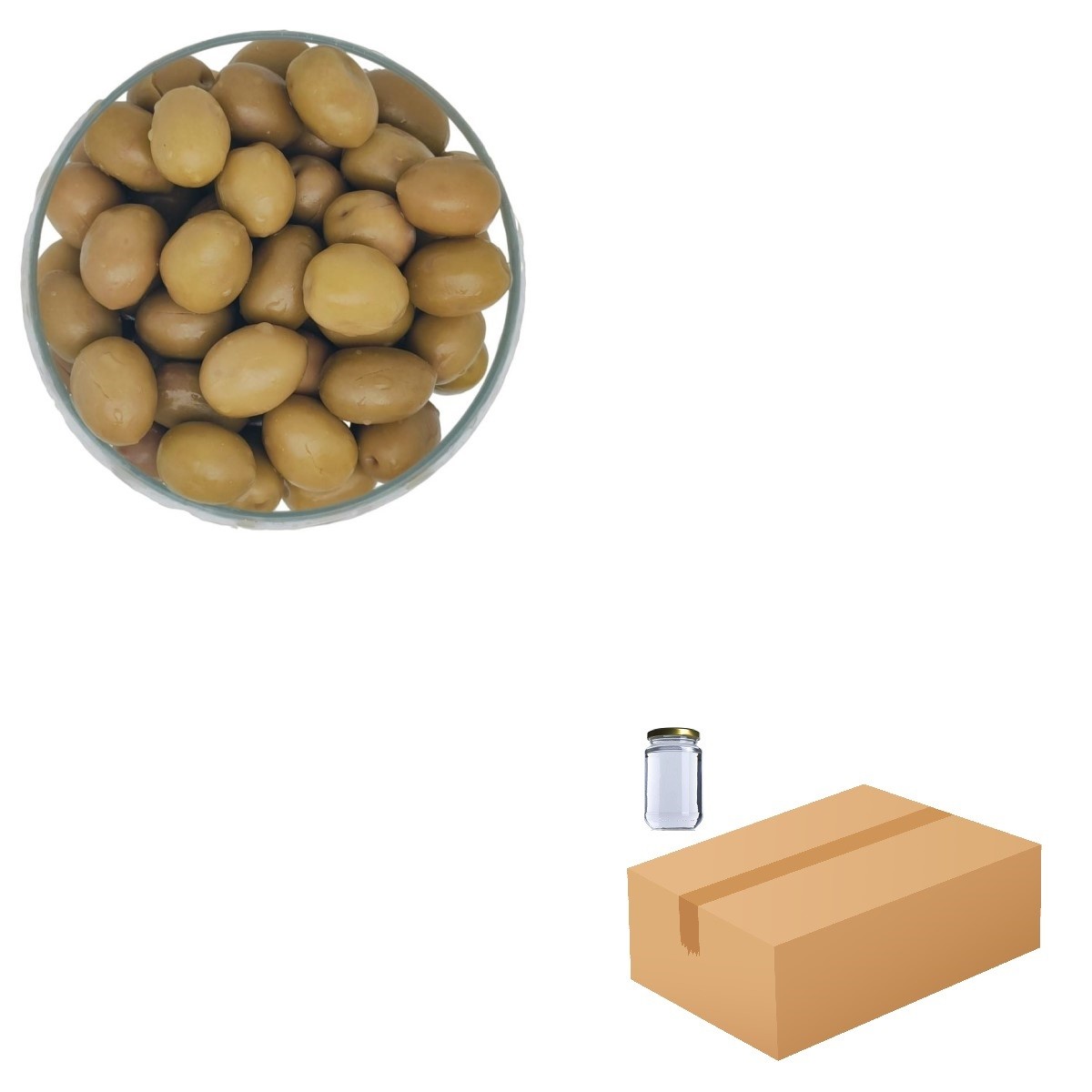 Olives Vertes Nature 30/33 Bocal 370 ml