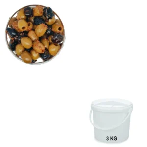 Olives Cocktail Napolitain Seau de 3 kg - Commande en gros chez Les Délices de l'Olivier.