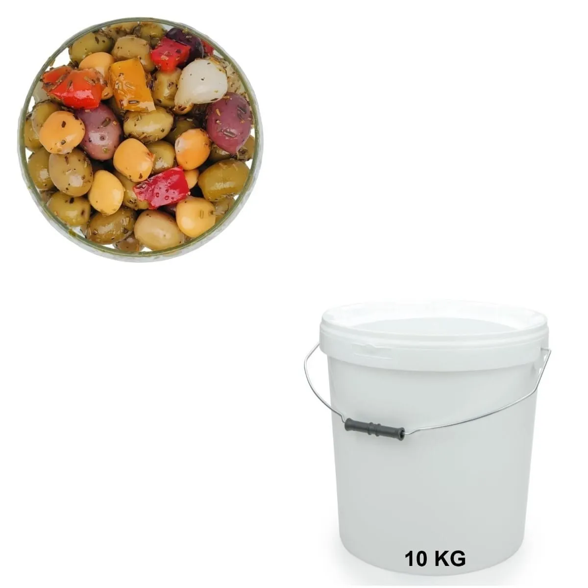 Olives Cocktail Provençal Seau de 10 kg - Grossiste et fournisseur d'olives – Les Délices de l'Olivier en Provence.