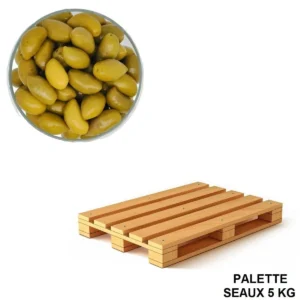 Olives Lucques 34/38 Palette 72 Seaux de 5 kg - Grossiste en olives en Provence.