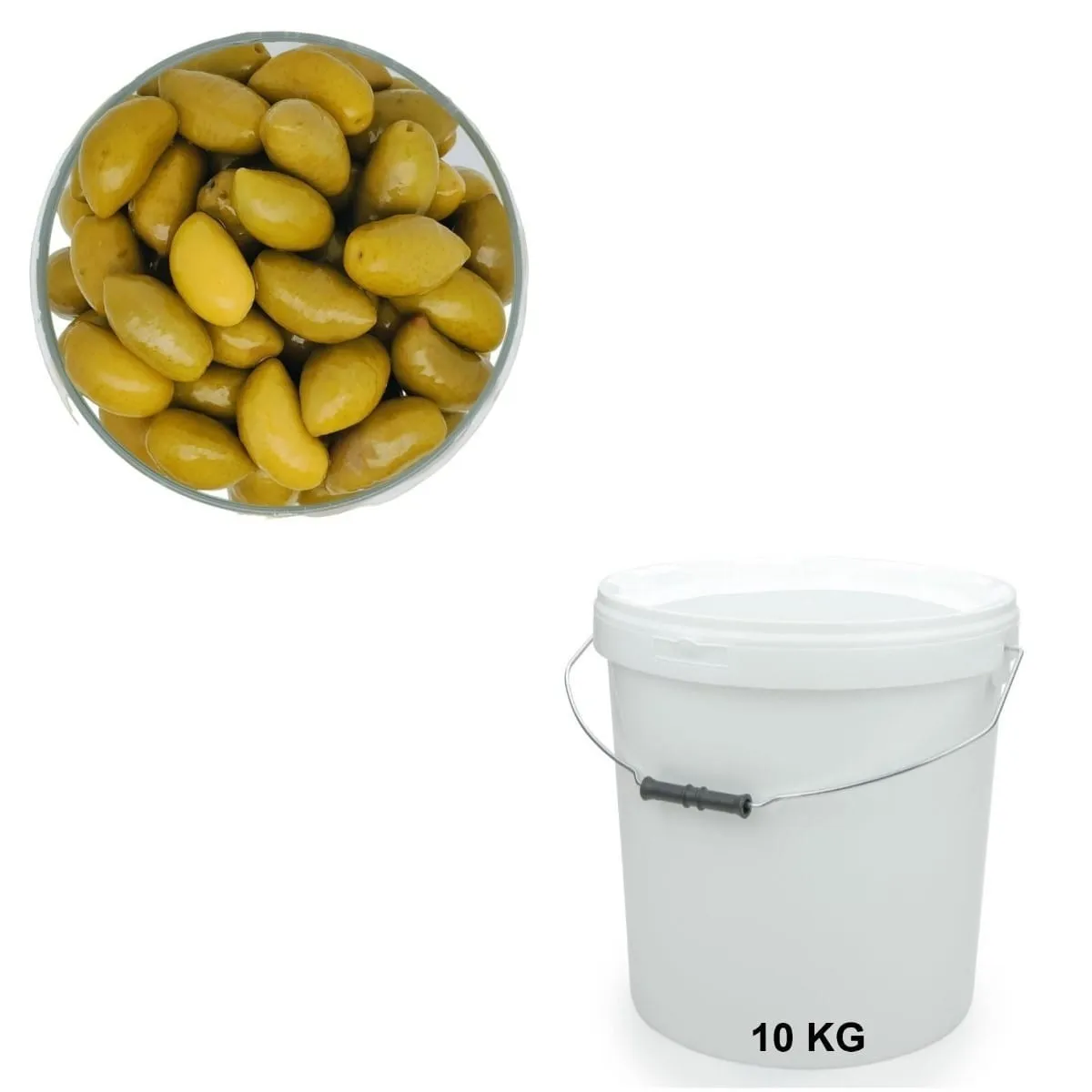 Olives Lucques Seau de 10 kg - Les Délices de l'Olivier, votre grossiste d’olives en Provence.
