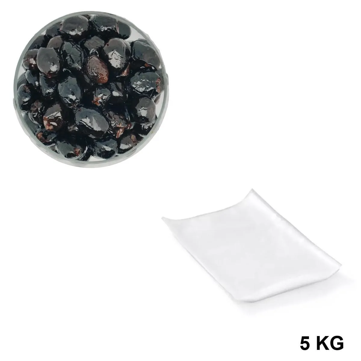 Olives Noires Dénoyautées Sous Vide 5 kg - Vente d'olives en gros – Les Délices de l'Olivier.