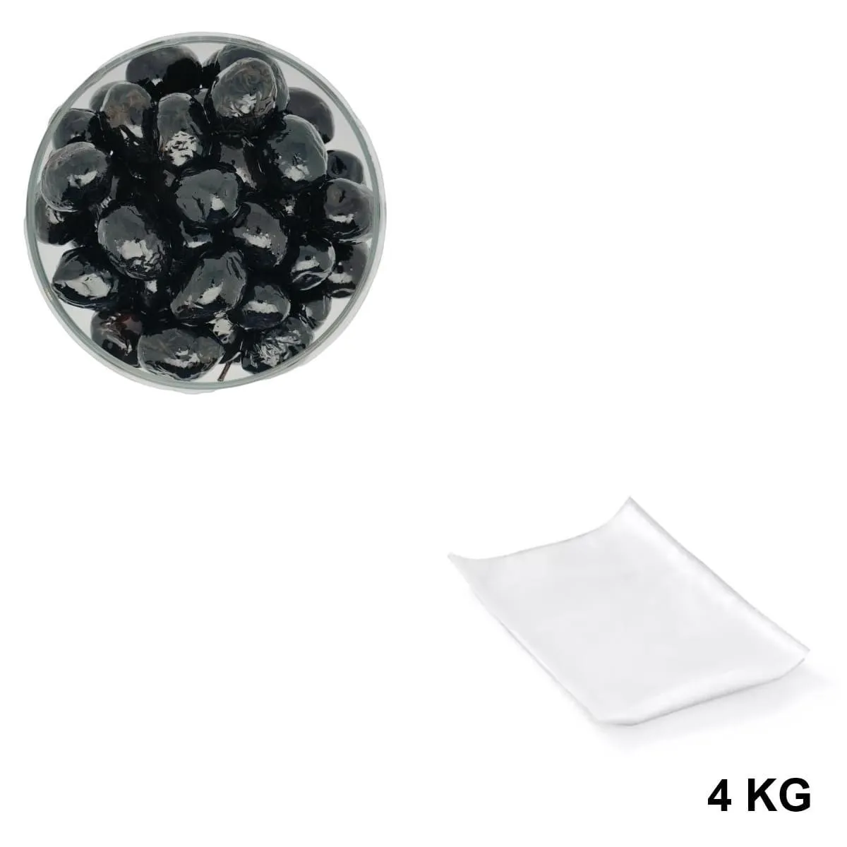 Olives Noires Douces Sous Vide 4 kg - Fournisseur d'olives pour professionnels en Provence.