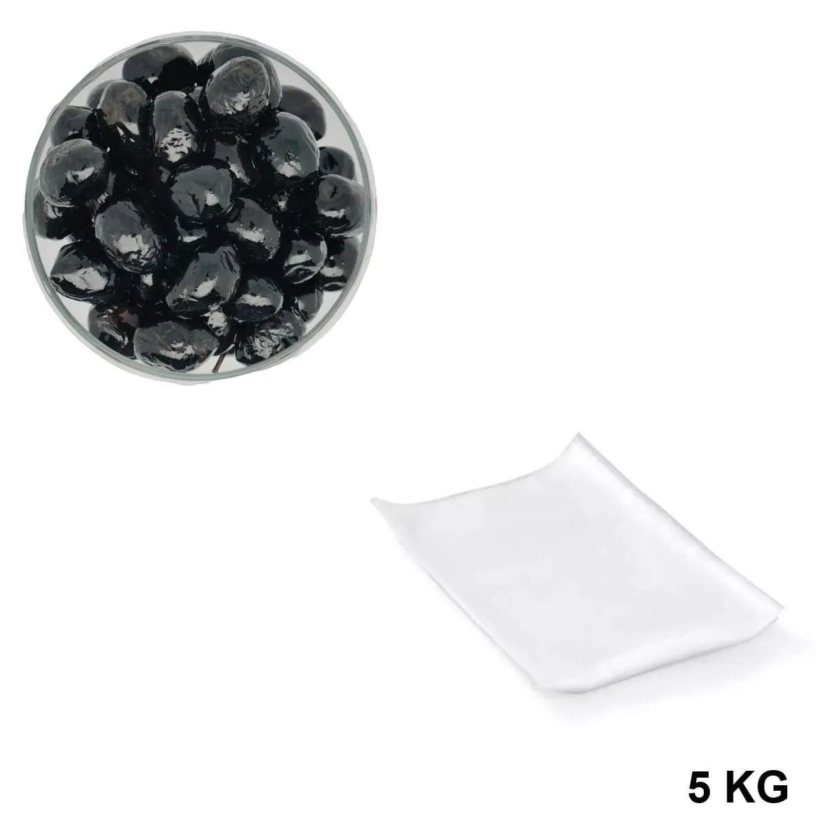 Olives Noires Douces Sous Vide 5 kg - Les Délices de l'Olivier, grossiste provençal.