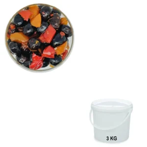 Olives Noires Pimentées Seau de 3 kg - Grossiste en olives, Les Délices de l'Olivier, en Provence.