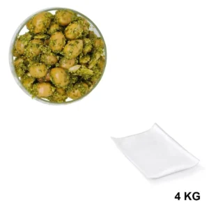 Olives Vertes Cassées au Pistou Sous Vide 4 kg - Commande en gros chez Les Délices de l'Olivier.