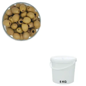 Olives Vertes Dénoyautées Nature Seau de 5 kg - Les Délices de l'Olivier, spécialiste en olives en Provence.