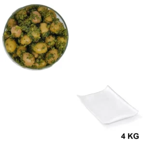 Olives Vertes Menthe Basilic Citron Sous Vide 4 kg - Les Délices de l'Olivier, fournisseur d’olives en gros.