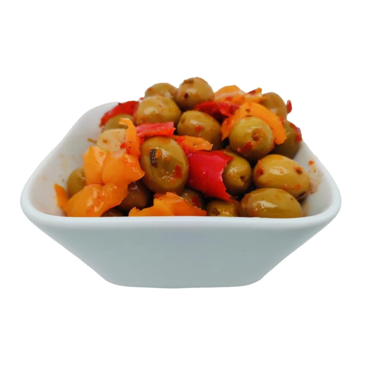 Olives Pimentées Vertes - Spécialité Provençale Les Délices de l'Olivier
