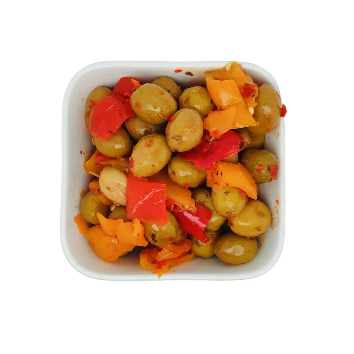 Olives Vertes Pimentées de Provence - L'Épicerie Fine des Délices de l'Olivier