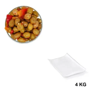 Olives Vertes Pimentées Sous Vide 4 kg - Vente en gros d’olives par Les Délices de l'Olivier.