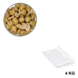 Olives Vertes à l’Ail Sous Vide 4 kg - Les Délices de l'Olivier, grossiste en olives en Provence.