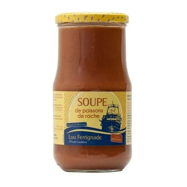 Soupe de Poissons de Roche provençale Ferrigno 765 ml chez Les Délices de l'Olivier