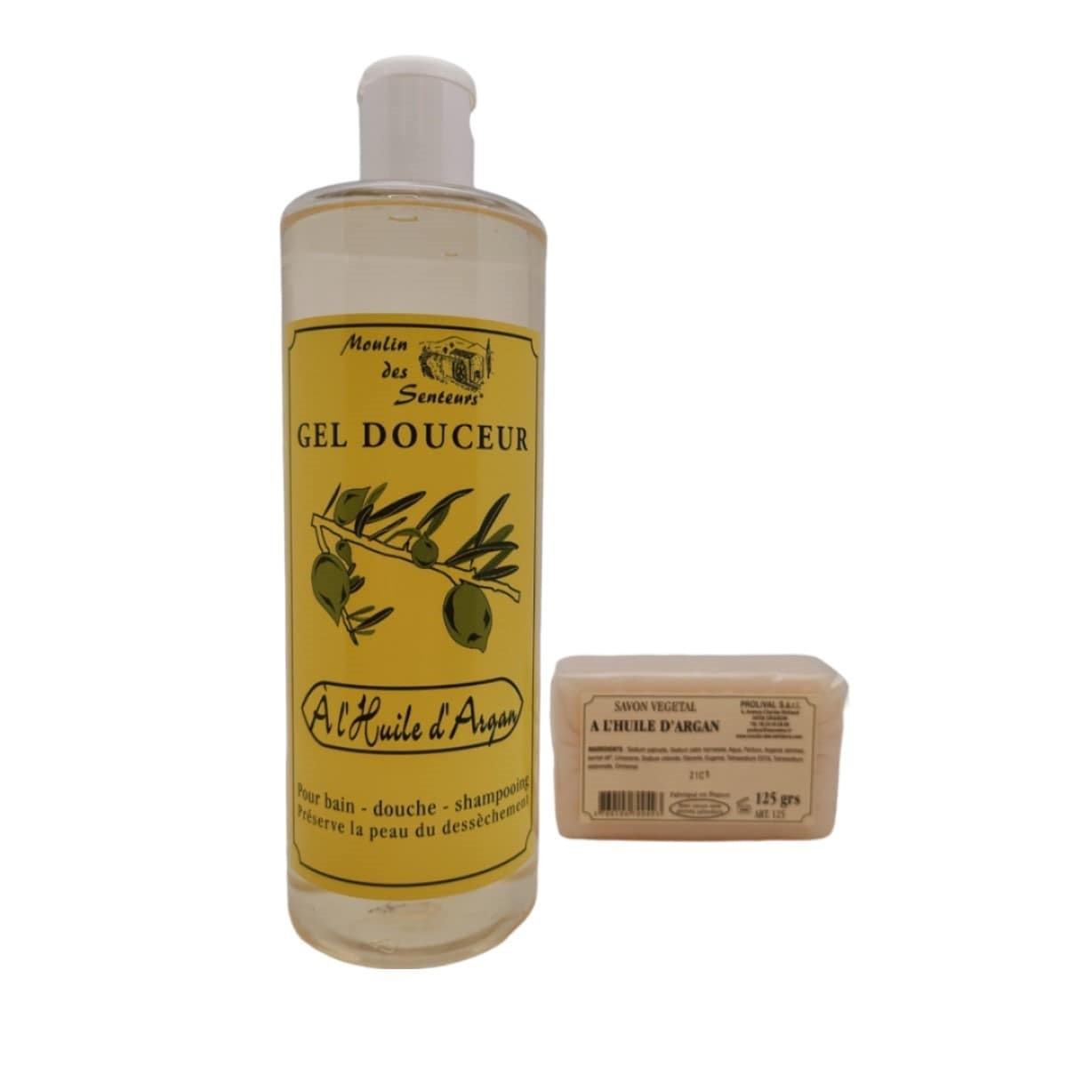 Coffret cadeau gel douche et savon à l'huile d'Argan