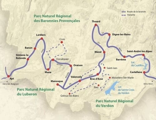 Les routes de la lavande en France