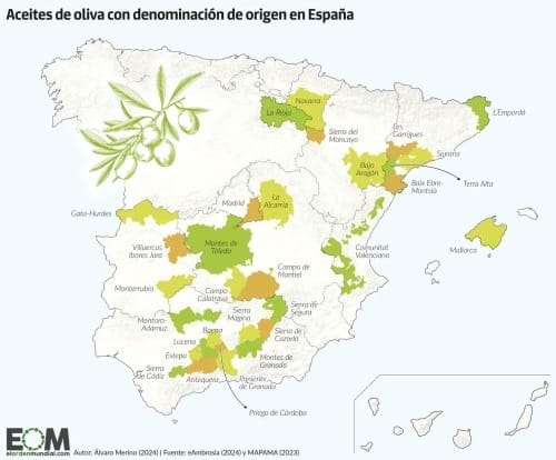 Les huiles d'olive d'Espagne avec dénomination d'origine protégée