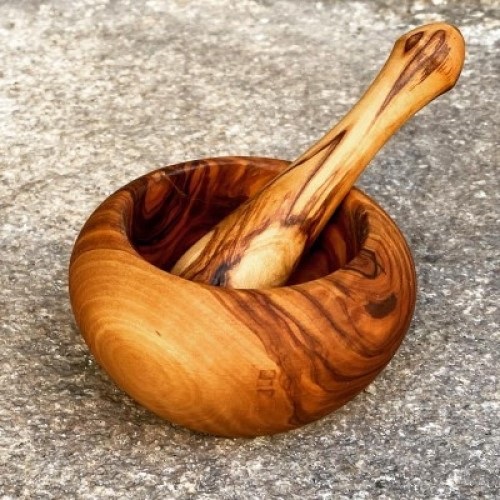 Mortier en bois d'olivier