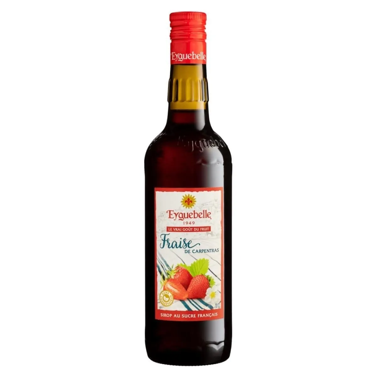Sirop Fraise de Carpentras 70 cl, Fabriqué à partir de fraises locales de Carpentras