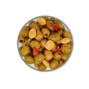 Olives vertes dénoyautées pimentées sous vide 500 g
