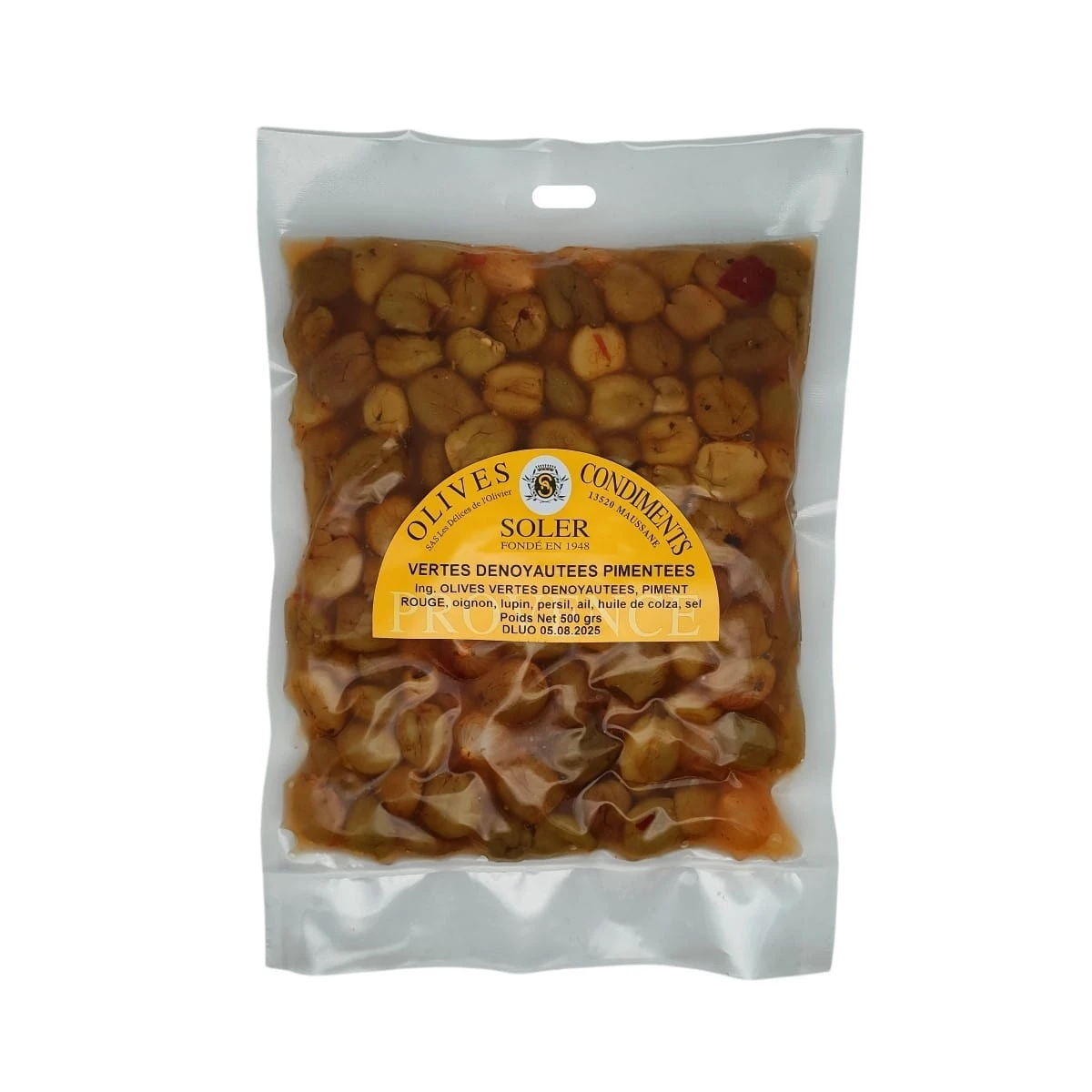 Olives Vertes Dénoyautées Pimentées 500 g Sous Vide