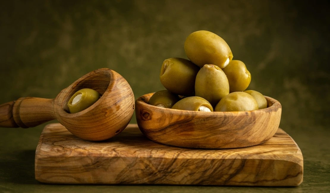 Bois dolivier et olives