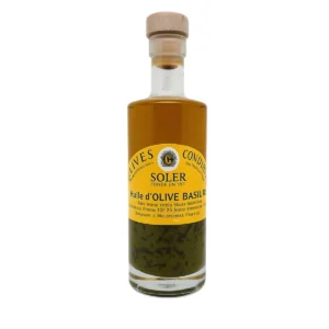 Huile d'olive au basilic en bouteille de 25 cl