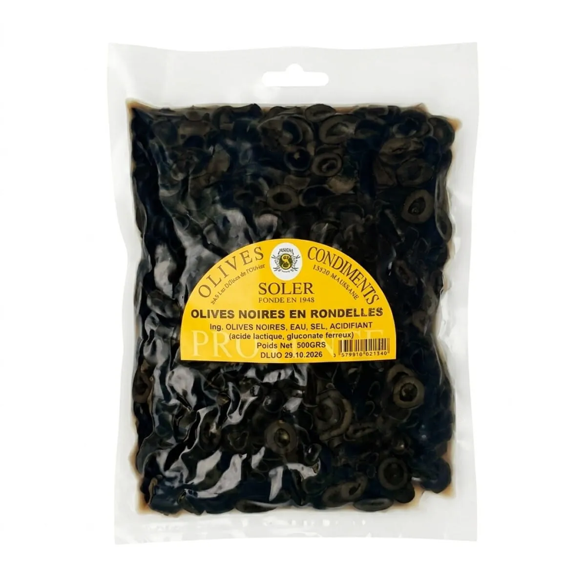 Olives noires en rondelle sous vide