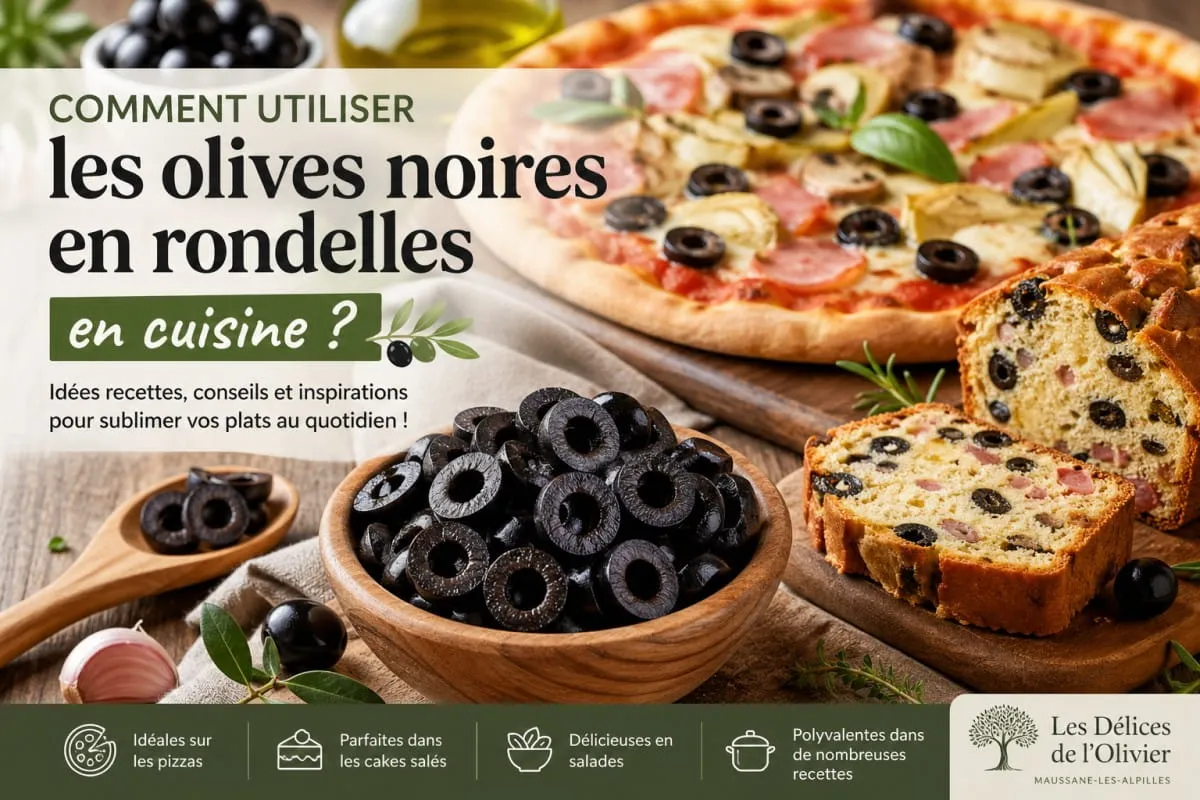 Olives noires en rondelles en cuisine pizza 4 saisons, cake aux olives