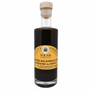 Vinaigre de Modène biologique au basilic Les Délices de l'Olivier en bouteille de 25 cl